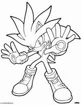 Hedgehog Silver Sonic Coloring Bing Print sketch template