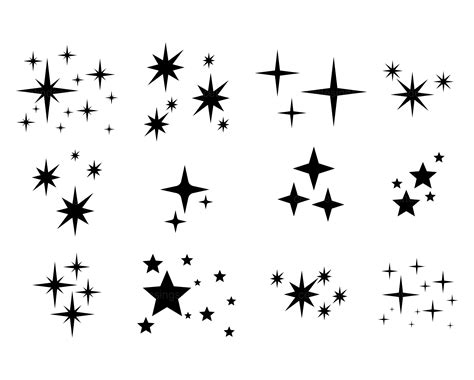 sparkle stars svg png jpg eps  clipart vector etsy