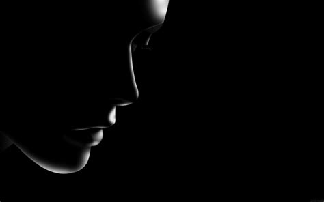 Free Download Silhouette Closed Eyes Faces Black Background 1920x1200