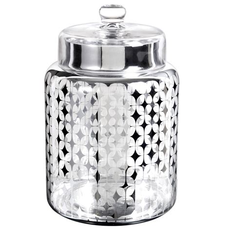 glass sweet jar with silver motifs maisons du monde