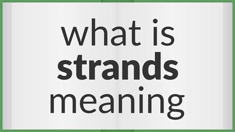 strands meaning  strands youtube