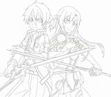 Kirito Asuna Sword Miya Sao Neocoloring Lapiz sketch template