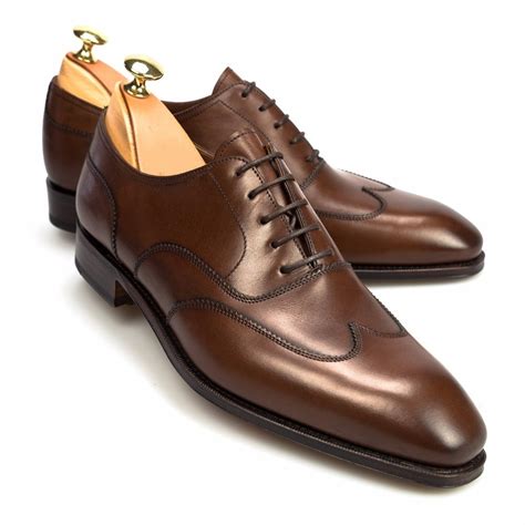 handmade men brown leather shoes men dress shoes wingtip oxford shoe  men casual