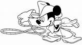 Mickey Cowboy Mouse Coloring Disney Pages Rope Ecb3 Printable Print Color Size sketch template