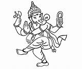 Drawing Ganesha Simple Lord Getdrawings sketch template