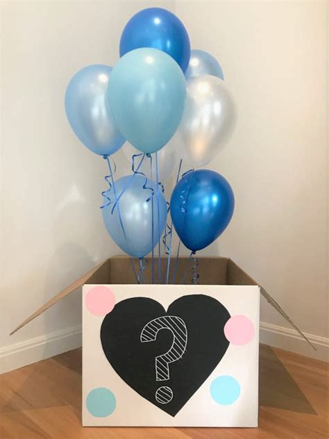 Diy Gender Reveal Box With Balloons Darling Celebrations