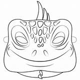 Iguana Leguan Printable Maske Supercoloring Ausmalbilder Lizard sketch template