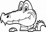 Alligator Crocodile Coloring Cartoon Pages Drawing Head Face Baby Caiman Color Cute Gators Florida Printable Colouring Gator Book Draw Sheet sketch template
