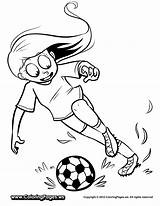 Coloring Pages Soccer Player Girls Colouring Football Sheets Coloringpages Ws Color sketch template