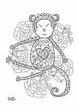 Coloring Adult Monkey Pages Adults Monkeys Stress Anti Fancy Year Zen Books Printable Little Azcoloring Justcolor Print Head Popular Color sketch template