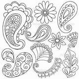 Bandana Drawing Coloring Paisley Pattern Hand Doodle Elementos Drawings Paintingvalley Pages Kids Vector Colouring Choose Board sketch template