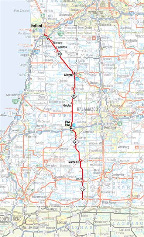 michigan highways route listings   route map