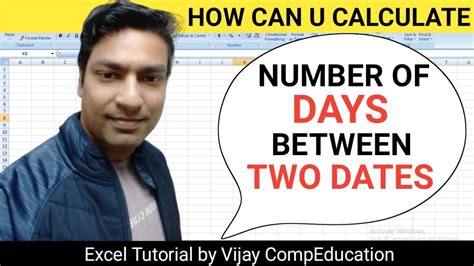 calculate number  days     excel days difference
