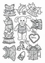 Paper Doll Printable Dress Template Bunny Coloring Pages Kids sketch template