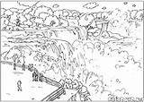 Falls Niagara Coloring Pages Colorkid sketch template
