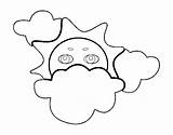 Covered Sun Coloring Coloringcrew sketch template