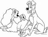 Tramp Lady Coloring Pages Disneyclips Puppies Their Funstuff sketch template