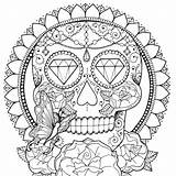 Coloring Caveira Muertos Suger Mexicana sketch template