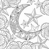 Coloring Pages Moon Sun Adult Stars Adults Follow Dreams Printable Book Amazon Books Artists Mandala Press Color Stress Space Print sketch template