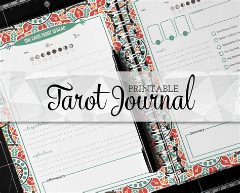 tarot journal template printable tarot notebook tarot etsy