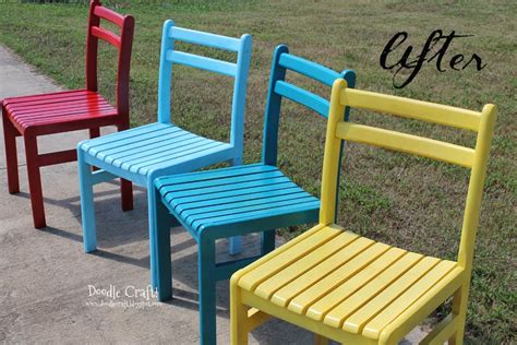 colorful wooden chairs redone