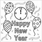 Year Coloring Happy Pages Years Printable Print Colouring Kids Book Sketch Eve Color Drawings Gratis Pencil Clipart Drawing Colour Clock sketch template