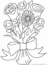 Bouquet Coloring Flower Pages Flowers Clipart Printable Wedding Color Carnation Rose Valentine Roses Colouring Clip Book Kids Doodle Cliparts Print sketch template