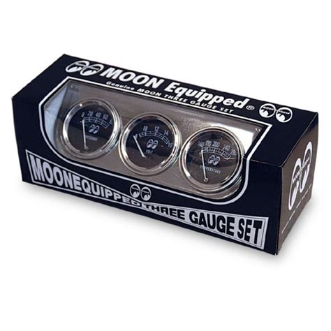 mooneyes chrome triple gauge set includes oil water volts gauge ebay