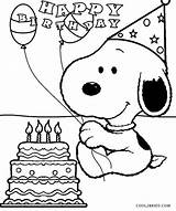 Snoopy Coloring Pages Birthday Printable sketch template