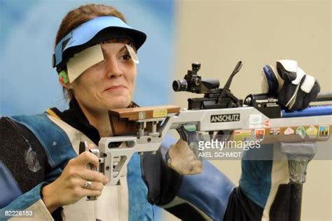 Czech Shooter Katerina Emmons Reacts During The Women S 10m Air Rifle
