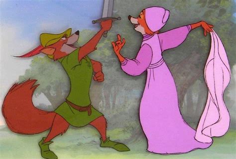 robin hood and maid marion production animation cel by walt disney