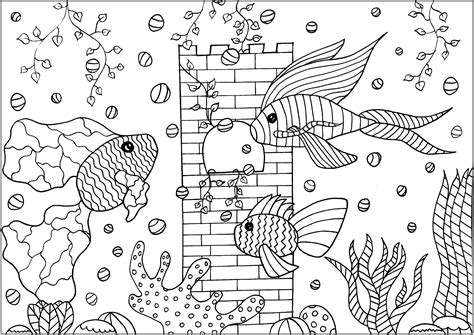 tree fishes   aquarium fishes adult coloring pages