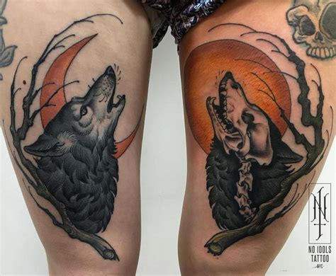 howling wolf  moon tattoo  matt buck tattoonow