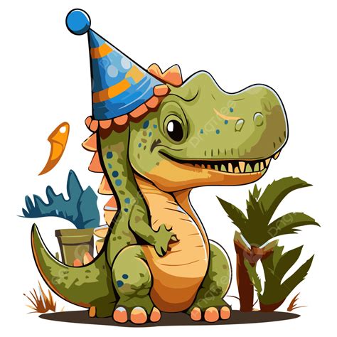 dinosaur birthday vector sticker clipart cartoon dinosaur  birthday