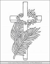 Lent Coloring Crown Thorns Palms Thecatholickid Loudlyeccentric sketch template