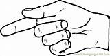Finger Pointing Colouring Pages Hand Coloring Clipart Clipartbest Colour Clip sketch template