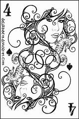 Spades Coloring Tarot Getdrawings sketch template