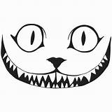 Cheshire Cat Smile Silhouette Face Clip Clipart Printable Pumpkin Stencil Drawing Carving Evil Hatter Mad Halloween Hat Outline Template Pumpkins sketch template