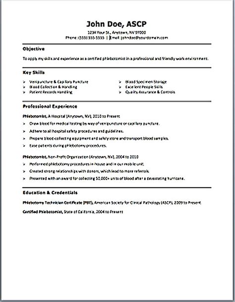 phlebotomy resume sample  tips resume skills resume objective