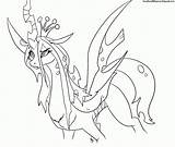 Pony Reina Colorear Chrysalis Preocupada Desenho sketch template