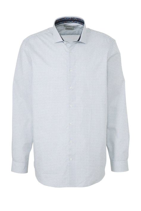 ca canda regular fit overhemd met   print witblauw wehkamp