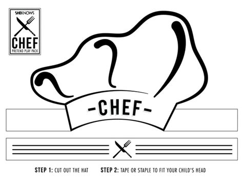 printable chef hat pattern  printable