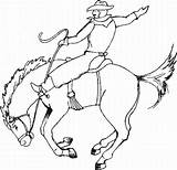 Coloring Cowboy Pages Riding Bull Rodeo Horse Western Kids Roping Bronc Cowboys Activities Team Crafts Printable Characters Craft Print Drawing sketch template