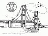 Mackinac Coloring Ponte Bridges Ruby Puentes Mackinaw Sketch Tudodesenhos sketch template