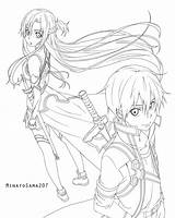 Sword Coloring Pages Family Anime Asuna Lineart Drawing Cool Library Clipart Book Desenho Clip sketch template