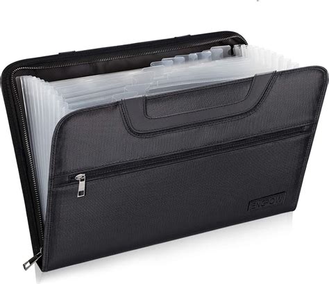 engpow expanding file folder  portable handle document organizer briefcase business filing