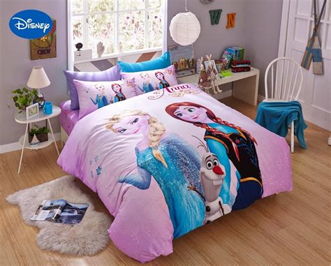 Pink Disney Cartoon Frozen Elsa Anna 3d Printed Bedding Sets For Girls