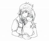 Pages Coloring Couple Getcolorings Anime sketch template