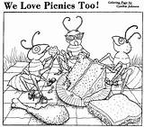 Coloring Picnic Ants Pages Ant Scene Drawing Picnics Printable Clipart Cartoon Too Getdrawings Google July Library Popular sketch template
