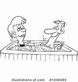 Tub Hot Clipart Illustration Royalty Toonaday Rf sketch template